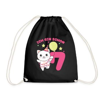 J’ai déjà 7 chats d’anniversaire - Sac de sport léger - noir - Devant