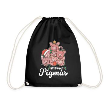 Joyeux Noël Pigmas Jeu de Mots Cochon - Sac de sport léger - noir - Devant