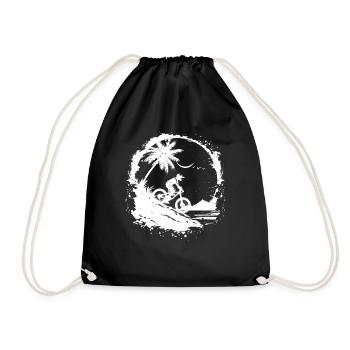 Mountain Bike Cyclist Sketch - Drawstring Bag - black - Front