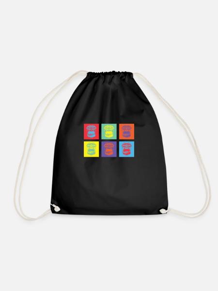 Overruled Monkey Colorful 2 - Drawstring Bag - black