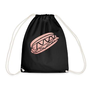 Hot Dog Adult Pink Diamonds - Turnbeutel - Schwarz - Vorne