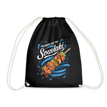 Je suis ici pour l’expérience souvlaki - Sac de sport léger - noir - Devant