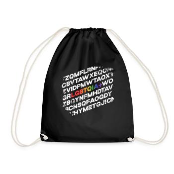 LGBTQIA+ Pride and Strong LGBTQIA+ - Turnbeutel - Schwarz - Vorne