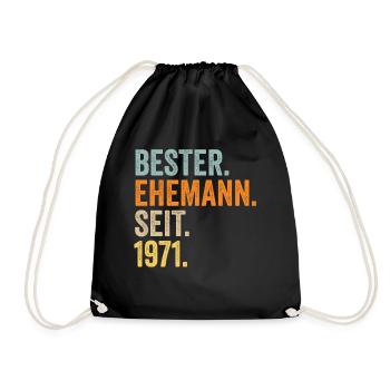 Valentinstag Bester Ehemann Seit 1971 - Turnbeutel - Schwarz - Vorne