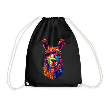 Alpaga Pop Art Couleurs vives Lama Arc-en-ciel Alpaga - Sac de sport léger - noir - Devant