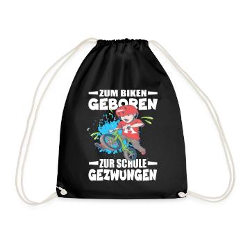 Né pour faire du vélo, forcé d’aller à l’école - Sac de sport léger - noir - Devant