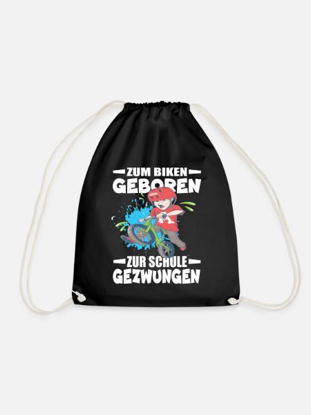 Zum Bike Geboren Zur Schule Gezwungen - Turnbeutel - Schwarz