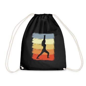 Yogini Vintage Look - Turnbeutel - Schwarz - Vorne