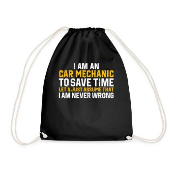 Car Mechanic Quotes Automobile Mechanic Saying - Drawstring Bag - black - Front