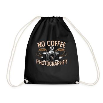 Photographer No Coffee No Photography Coffee Lover - Drawstring Bag - black - Front