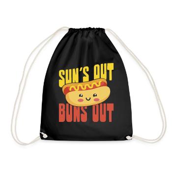 Hot Dog Adult Sun's Out Buns Out - Drawstring Bag - black - Front