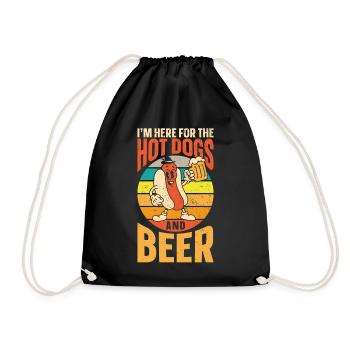 Hot Dog Adult Bière Rétro Je suis là - Sac de sport léger - noir - Devant