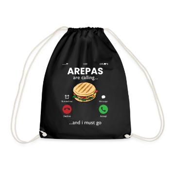arepas are calling, venezuela colombian arepa - Turnbeutel - Schwarz - Vorne