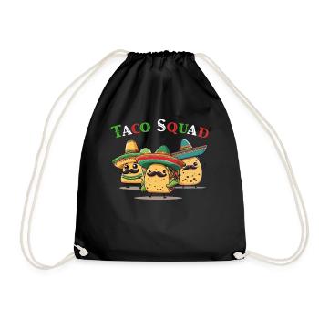 Funny Taco Squad Cinco De Mayo Mexican - Drawstring Bag - black - Front