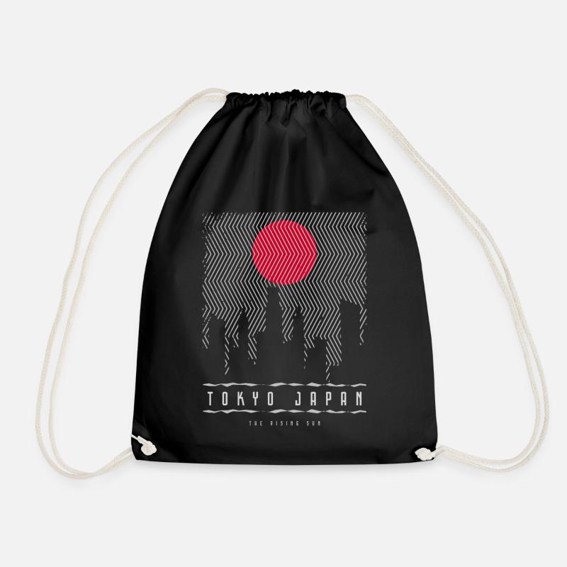 Tokyo Japan - Drawstring Bag - black