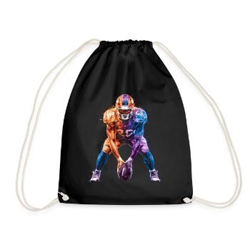 American Football Tshirt Herren Kinder Football - Turnbeutel - Schwarz - Vorne