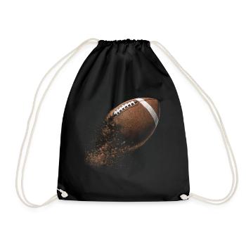 American Football Tshirt Men's Kids Football - Drawstring Bag - black - Front