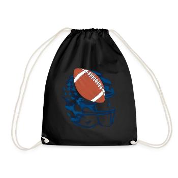 American Football Tshirt Herren Kinder Football - Turnbeutel - Schwarz - Vorne