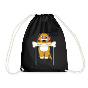 Dog Bodybuilder Pull-ups Bodybuilding - Drawstring Bag - black - Front