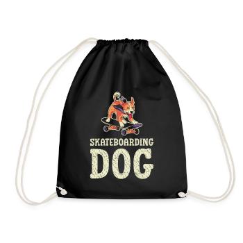 Skateboarding Dog für einen Skater - Turnbeutel - Schwarz - Vorne