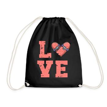 J’aime le skateboard pour un skateur - Sac de sport léger - noir - Devant