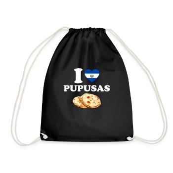 i love pupusas el salvador salvadorian food pupusa - Turnbeutel - Schwarz - Vorne