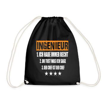 Engineer - Drawstring Bag - black - Front