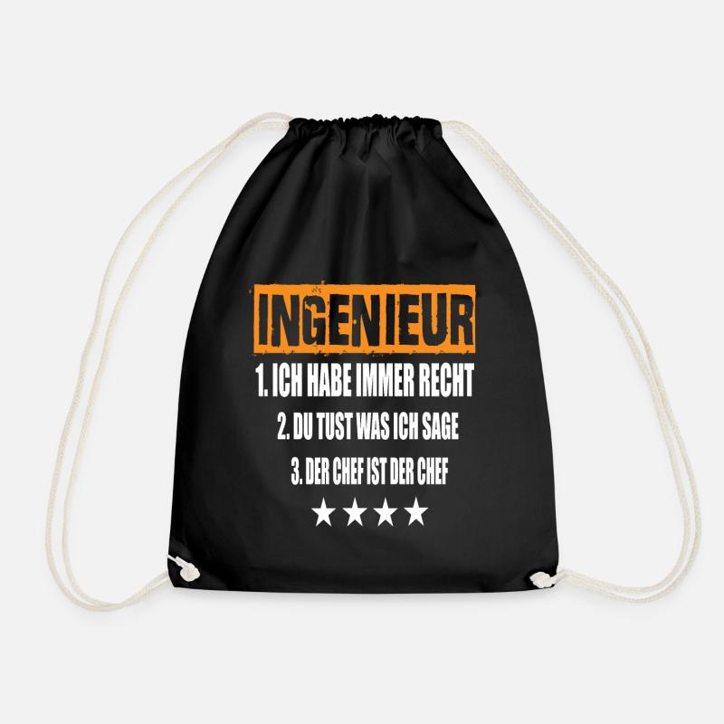 Ingenieur - Turnbeutel - Schwarz