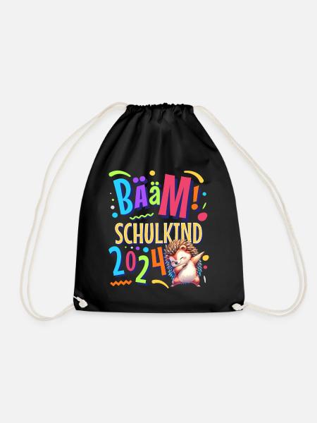 Bääm Schulkind 2024 Igel - Turnbeutel - Schwarz