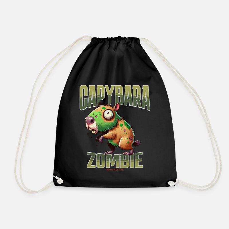 Capybara Zombie - Turnbeutel - Schwarz