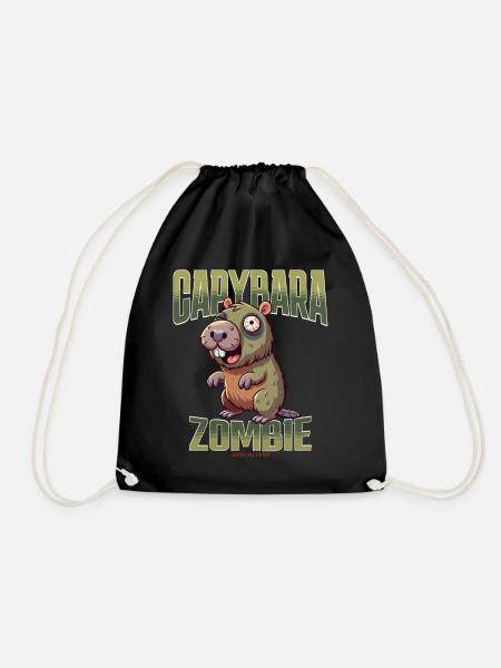Capybara Zombie - Turnbeutel - Schwarz