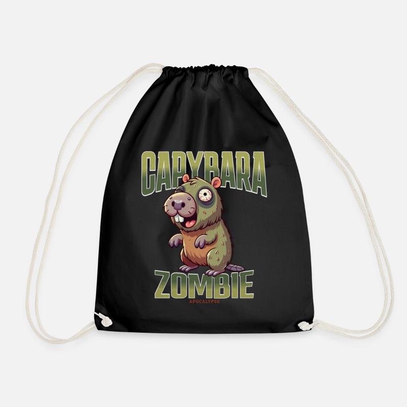Capybara Zombie - Turnbeutel - Schwarz