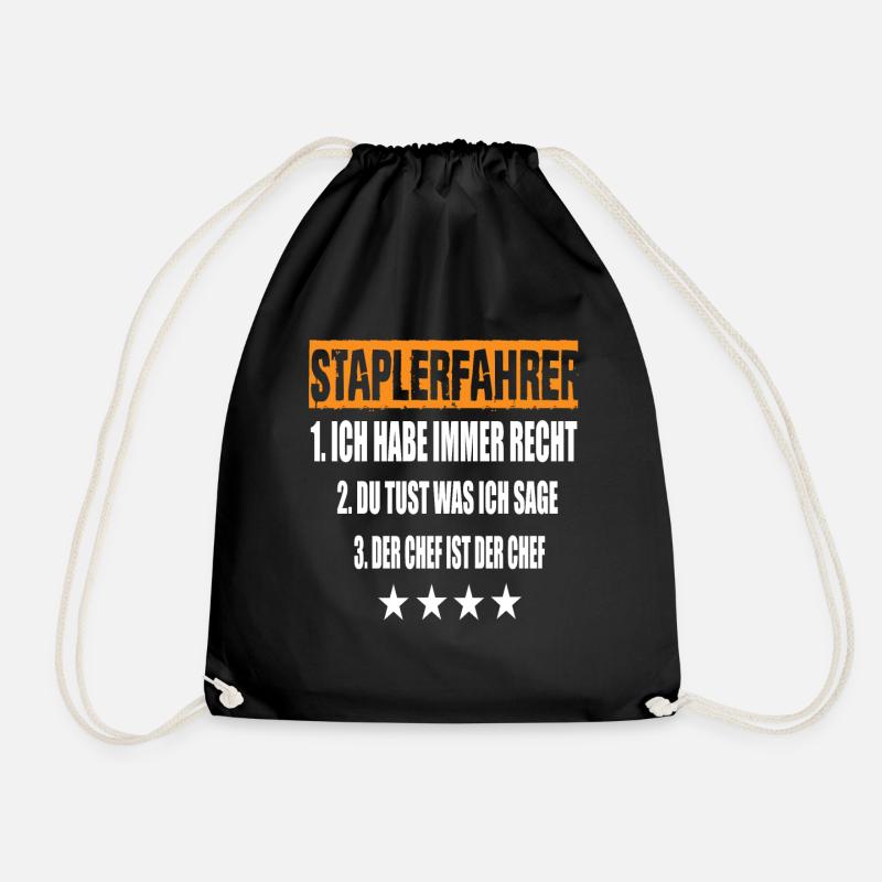 Staplerfahrer - Turnbeutel - Schwarz
