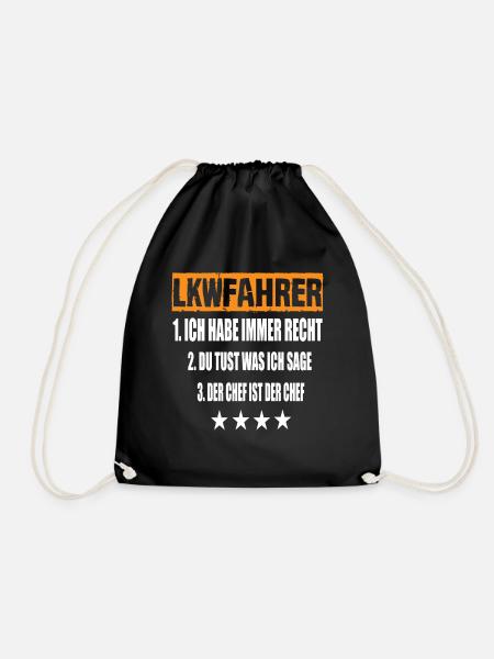 Lkwfahrer - Turnbeutel - Schwarz