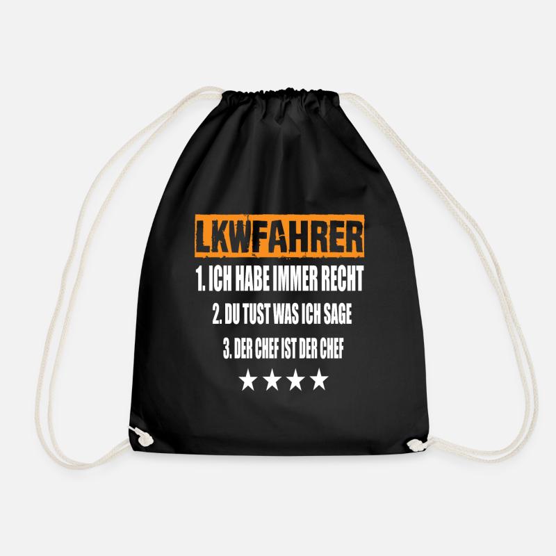 Lkwfahrer - Turnbeutel - Schwarz
