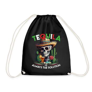 Lustiger Tequila Spruch Cinco De Mayo Design - Turnbeutel - Schwarz - Vorne