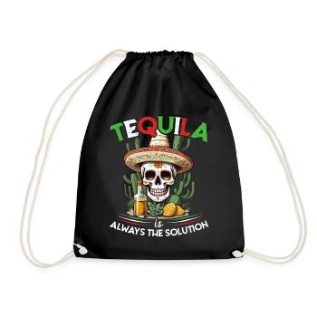 Lustiger Tequila Spruch Cinco de Mayo Design - Turnbeutel - Schwarz - Vorne