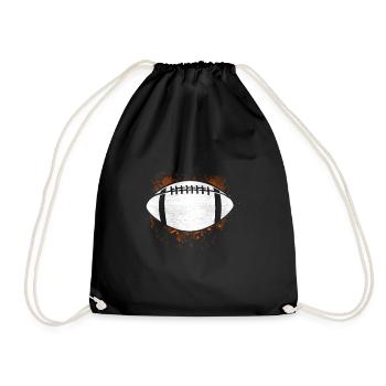 American Football Gift Kids Football Player - Drawstring Bag - black - Front