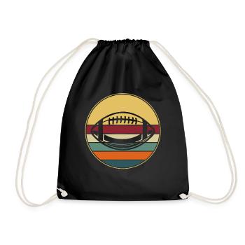American Football Gift Kids Football Player - Drawstring Bag - black - Front