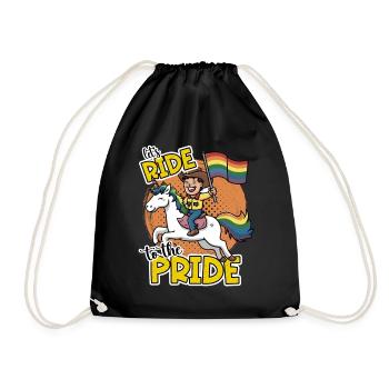 Chevauchons vers le cow-boy de la fierté sur Unicorn - Sac de sport léger - noir - Devant