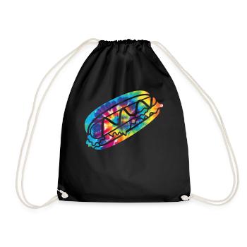 Hot Dog Adulte Tie Dye Années 90 Rétro - Sac de sport léger - noir - Devant