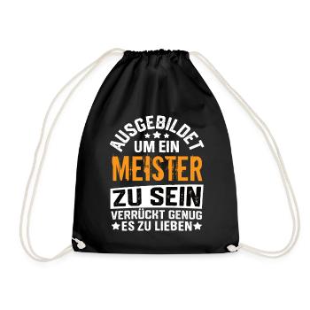Master craftsman's examination Master craftsman craftsman - Drawstring Bag - black - Front