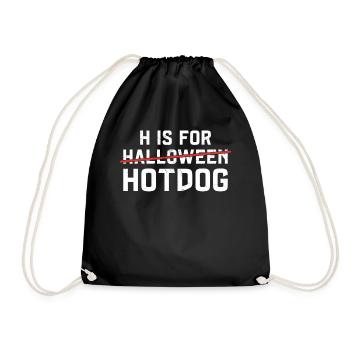 Hot Dog Adult Halloween H Is For - Drawstring Bag - black - Front