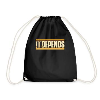 It Depends Legal Counsel Attorney General Lawyer - Drawstring Bag - black - Front