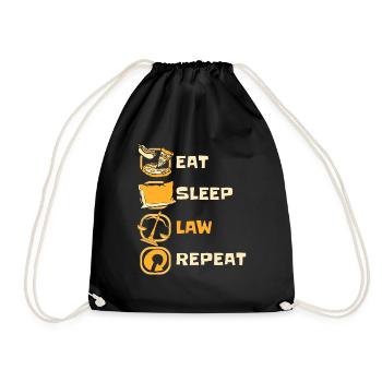 Eat Sleep Law Repeat Attorney General Legal - Drawstring Bag - black - Front