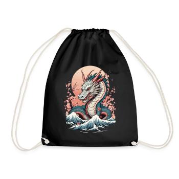 Dragon Anime Fan Style Vintage Japonais - Sac de sport léger - noir - Devant