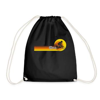 Moped moped scooter moped moped driver vintage 70s - Drawstring Bag - black - Front
