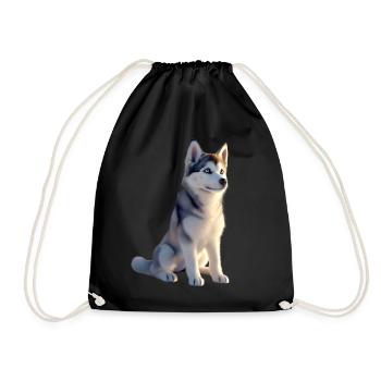 Husky Dogs Lover Dog Love Siberian Huskies - Drawstring Bag - black - Front