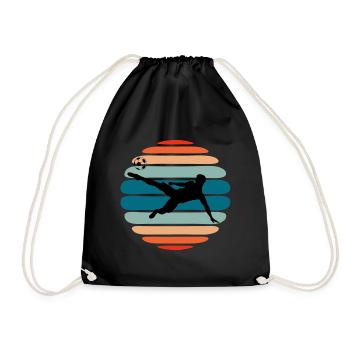 Gardien Soccer Silhouette Retro - Sac de sport léger - noir - Devant