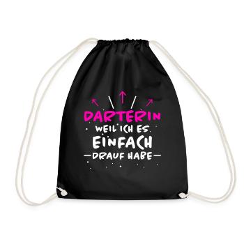 Darterin Spruch Dartspielerin Darterin Geschenk - Turnbeutel - Schwarz - Vorne